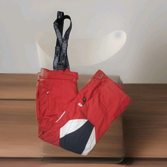 Spyder Thinsulate Insulation Snow Pants Bibs Red sz XL Ski Overalls 38x33 - Picture 13 of 14